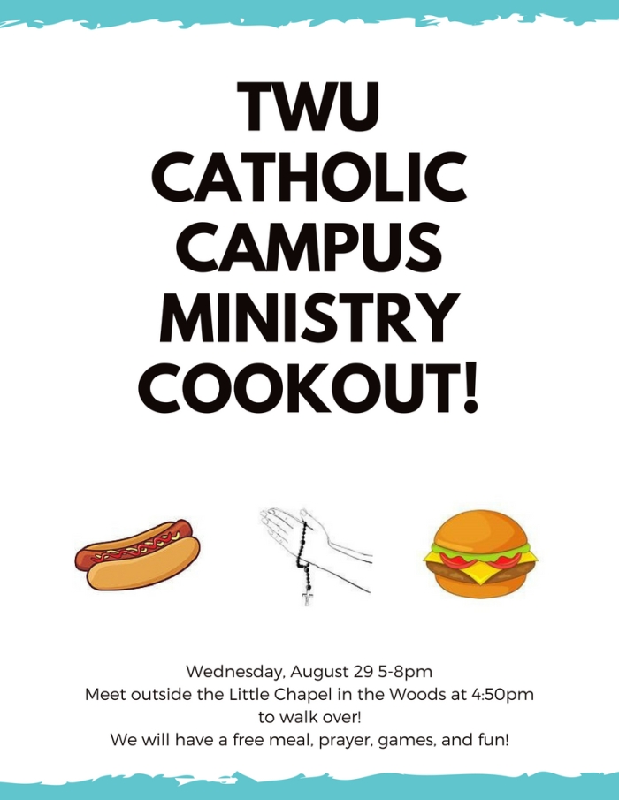 TWU Catholic campus ministry cookout! (1)